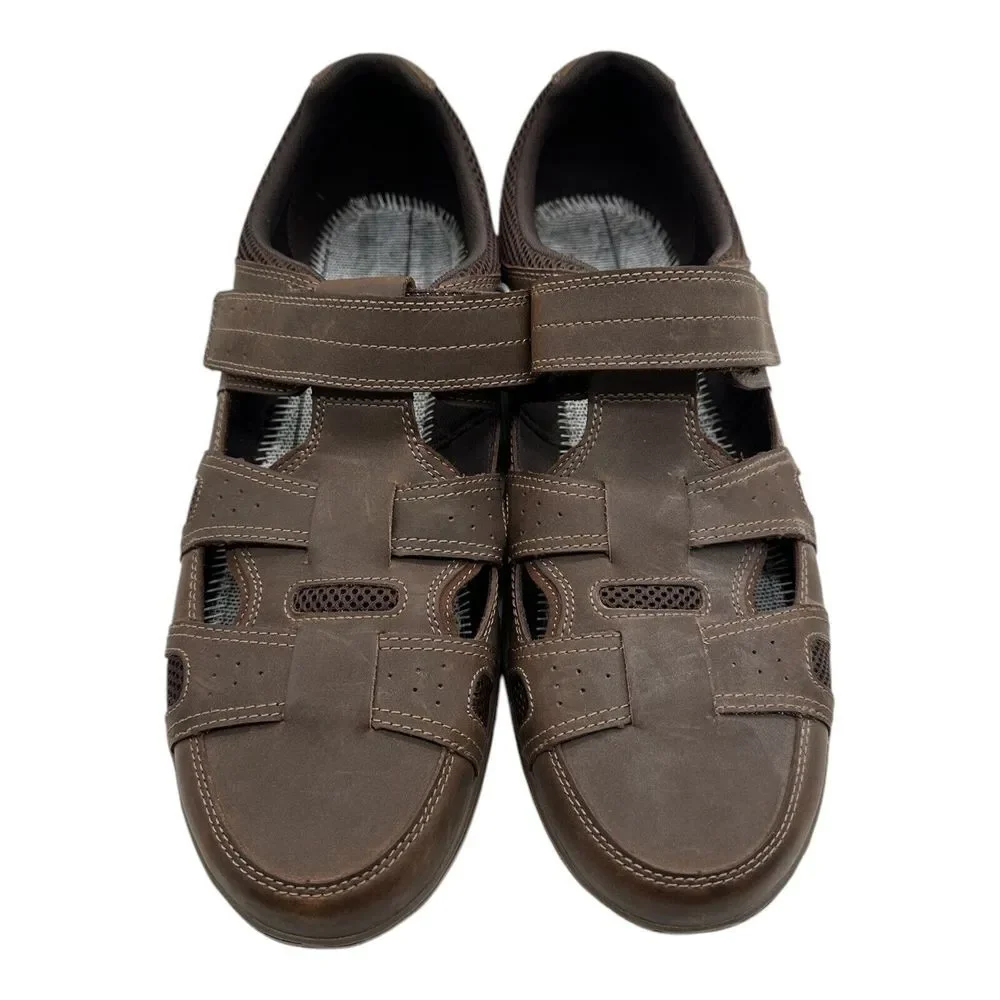 Dunham Fitsmart Shoes Men's Size‎ 14 2E Brown Leather DAZ07BR - MISSING INSOLES